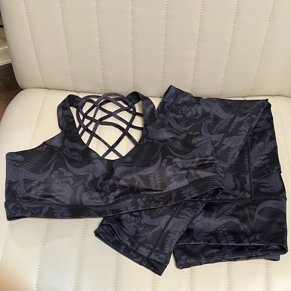 Constantly Varied Gear Black T-flex Leggings and Strappy Sports Bra